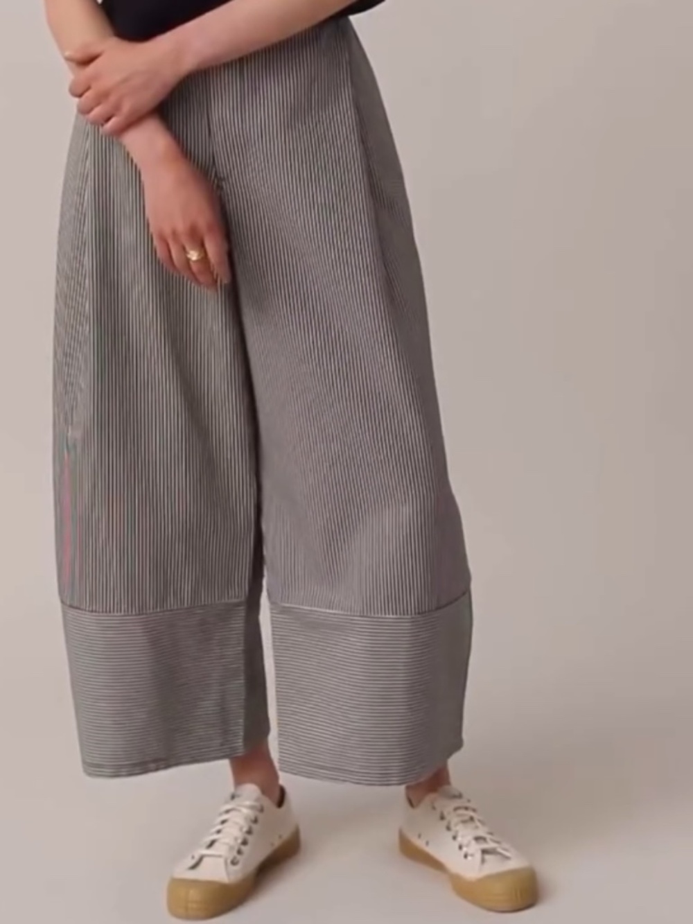 Beyond Nine Blair Denim Trousers in Hickory Stripe